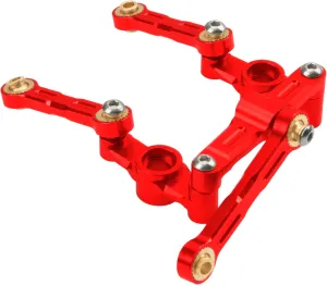 ShareGoo Aluminum Alloy Ball Bearing Steering Assembly Set w/Steering Tie Rod Compatible with Tamiya TT-02 TT02 1/10 RC Car (Red)