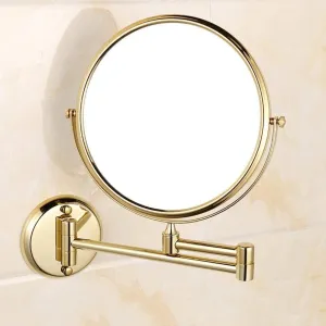 Shaving Mirror Wall Mounted Makeup Mirror 8-inch Two-Sided Swivel Wall Mounted Mirror, Extending Folding Bathroom Shaving Cosmetic Make Up Mirror -3X Magnification den