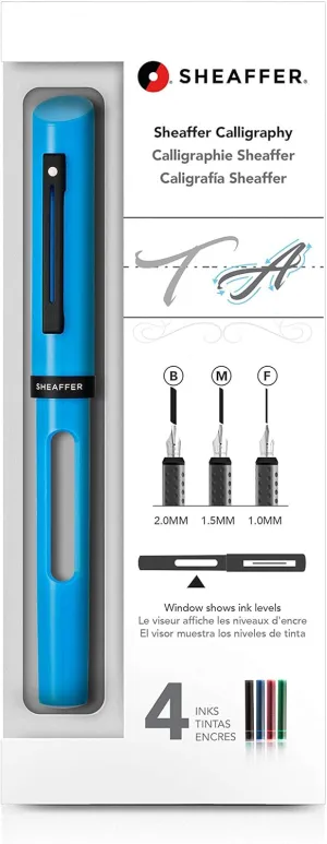 Sheaffer Calligraphy Mini Kit with Blue Pen and Assorted Nibs and Inks