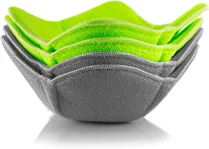 SHILA Bowl Snuggies - Colorful Set of Microwave Safe Bowl Holders to Keep Hands Cool and Meal Warm, Polyester & Sponge Heat Resistant Cozies for Soup, Rice and Pasta