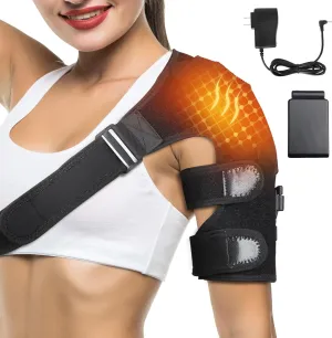 Shoulder Heating Pad with Battery and 8.4V Charger,Cordless Portable Heated Shoulder Brace Wrap for Women Men,Electric Heated Shoulder Wrap with Hot Cold Modes,Left Right Shoulder