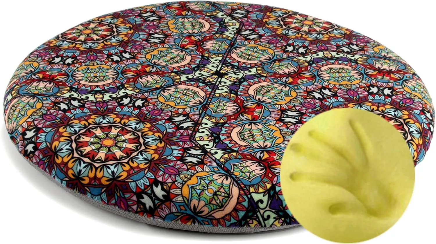 Sigmat Memory Foam Seat Cushion Anti-Slip Soft Round Stool Cushion Chair Pad 13 Inch Graphic