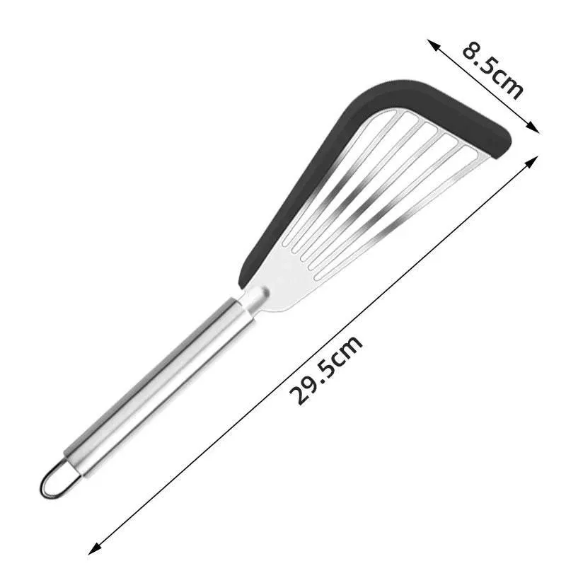 Silicone Stainless Steel Spatula Set - Heat Resistant Cooking Utensils