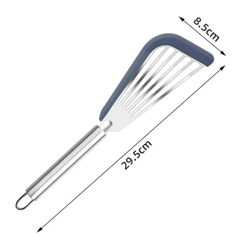 Silicone Stainless Steel Spatula Set - Heat Resistant Cooking Utensils