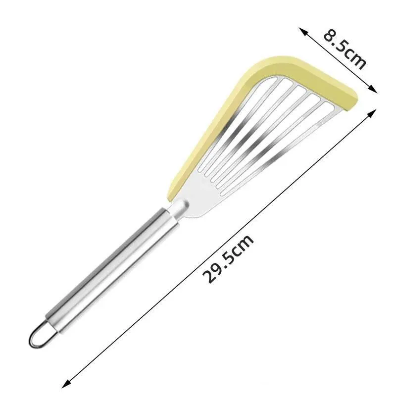 Silicone Stainless Steel Spatula Set - Heat Resistant Cooking Utensils