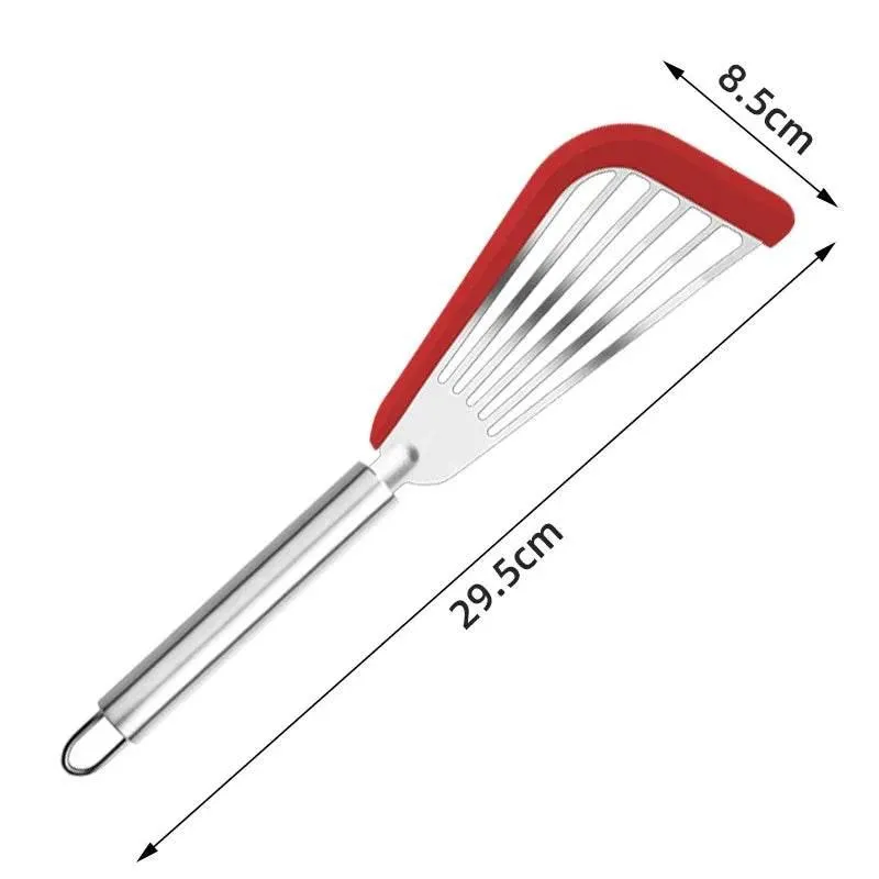 Silicone Stainless Steel Spatula Set - Heat Resistant Cooking Utensils