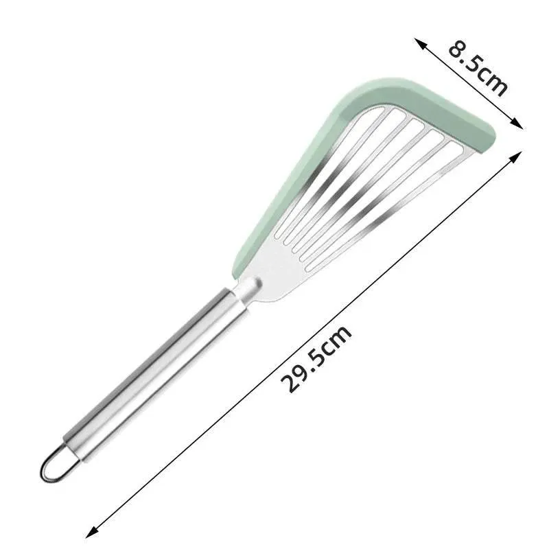 Silicone Stainless Steel Spatula Set - Heat Resistant Cooking Utensils