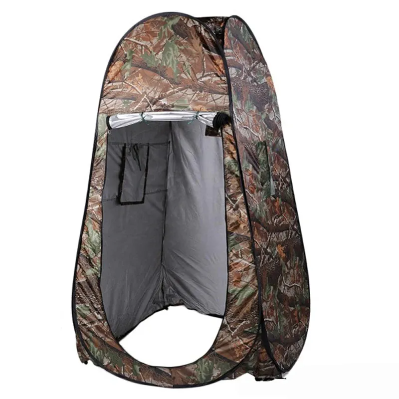 Single Person Portable Privacy Shower Toilet Camping Pop Up Tent Camouflage UV Function Outdoor Dressing Photography Watch Bird