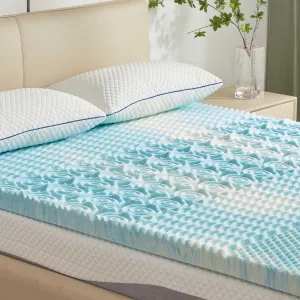 SINWEEK 2 Inch Mattress Topper 5-Zone Memory Foam Mattress Topper Pressure Relieve Soft Mattress Pad, CertiPUR-US Certified, Twin Size Blue