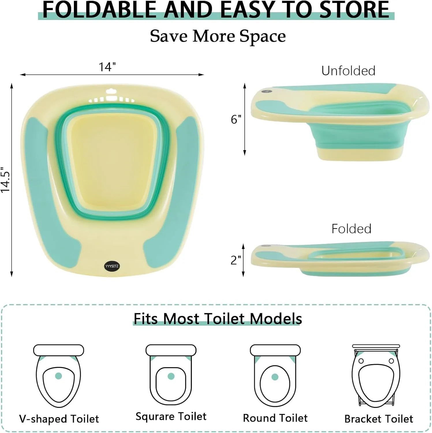 Sitz Bath, Sitz Bath for Toilet Seat, Sitz Bath for Hemorrhoids, Sitz Bath for Postpartum Care, Toilet Basin for Women Men Adults, Sits Bath Soak Salts Tub, Hip Bath Bowl, Portable, Green