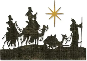 Sizzix Thinlits Dies Wise Men by Tim Holtz, 2-Pack, 5 1/4" x 2 3/4" - 1 1/2" x 2 1/4", Multicolor