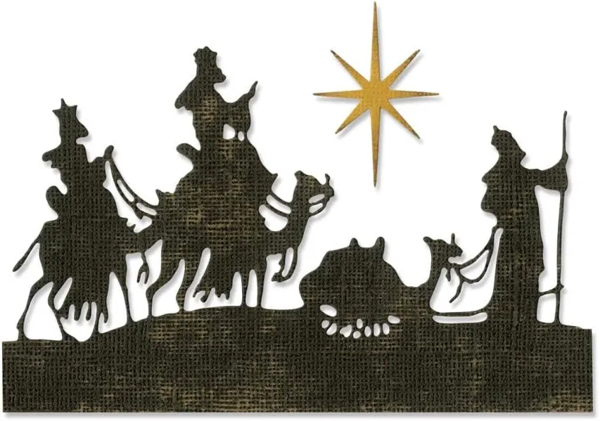 Sizzix Thinlits Dies Wise Men by Tim Holtz, 2-Pack, 5 1/4" x 2 3/4" - 1 1/2" x 2 1/4", Multicolor