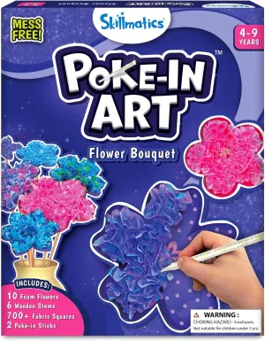 Skillmatics Poke-in Art - Flower Bouquet, Mess-Free Creative Activity, Gifts for Father’s Day, DIY Wood Craft Kits for Girls & Boys Ages 4, 5, 6, 7, 8, 9