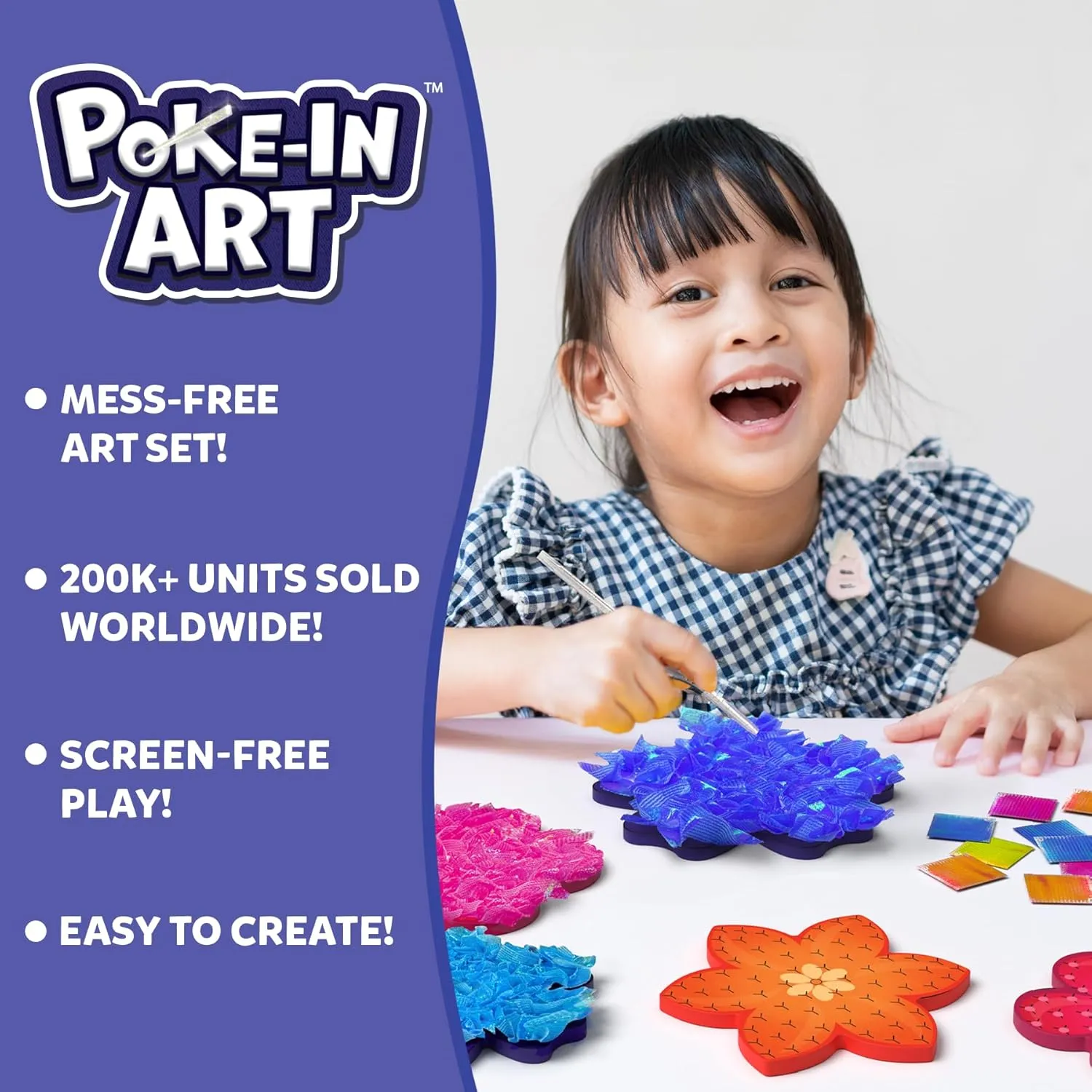 Skillmatics Poke-in Art - Flower Bouquet, Mess-Free Creative Activity, Gifts for Father’s Day, DIY Wood Craft Kits for Girls & Boys Ages 4, 5, 6, 7, 8, 9