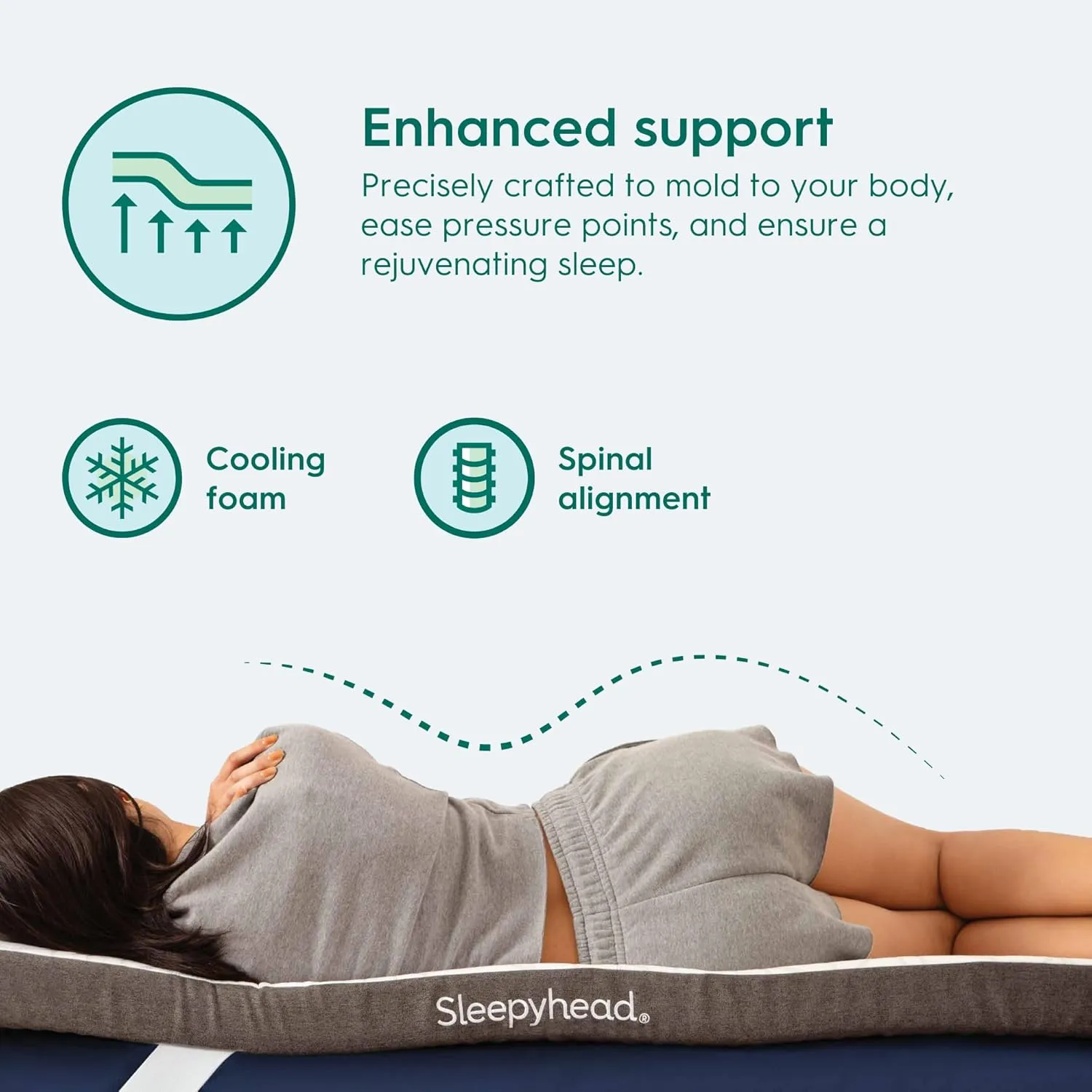 Sleepyhead Twin XL 3 Inch Gel Memory Foam Mattress Topper for College Dorm – Thick, Cooling & Comfortable Mattress Pad with Washable Cover – Dorm Room Essentials for College Students (XL Twin 3")