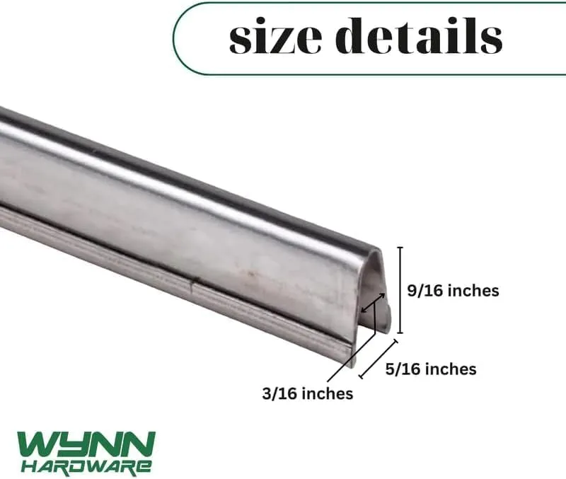 Sliding Door Repair Track Cover Repair Worn Damaged Sliding Glass Door Repair Horizontal Sliding Window Tracks Stainless Steel | Track Replacement for Patio Glass Door Repair (8 Feet)