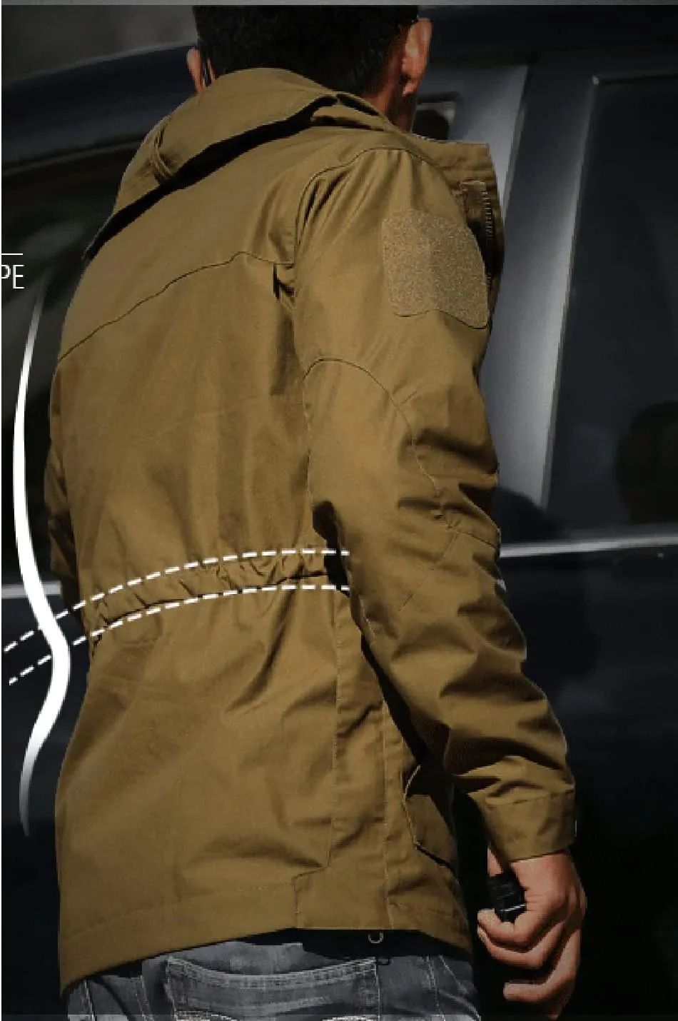 Snoly Men's M65 Outdoor Field Coat Field Jacket Military Trucker Cargo Jacket Coats With Hood Tactical Windbreaker