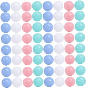 Sosoport 100Pcs Crush Ocean Balls Plastic Balls for Boy Girl for Ball Pits Playhouses and Pools Packaged Mesh Bag Macaron Mixed Colors