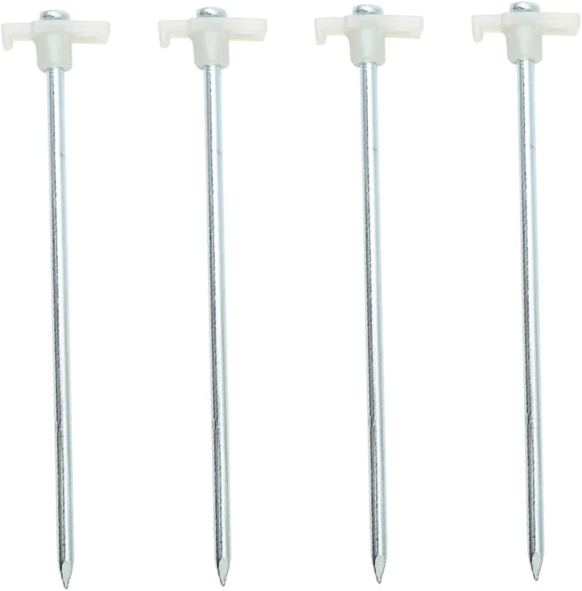 Sosoport 4Pcs Glow The Dark Camping Tent Stakes Heavy Duty Steel Ground Pegs for Outdoor Use Durable and Stable for Tents Beach and Camping Gear