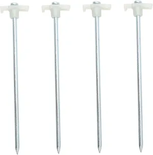 Sosoport 4Pcs Glow The Dark Camping Tent Stakes Heavy Duty Steel Ground Pegs for Outdoor Use Durable and Stable for Tents Beach and Camping Gear