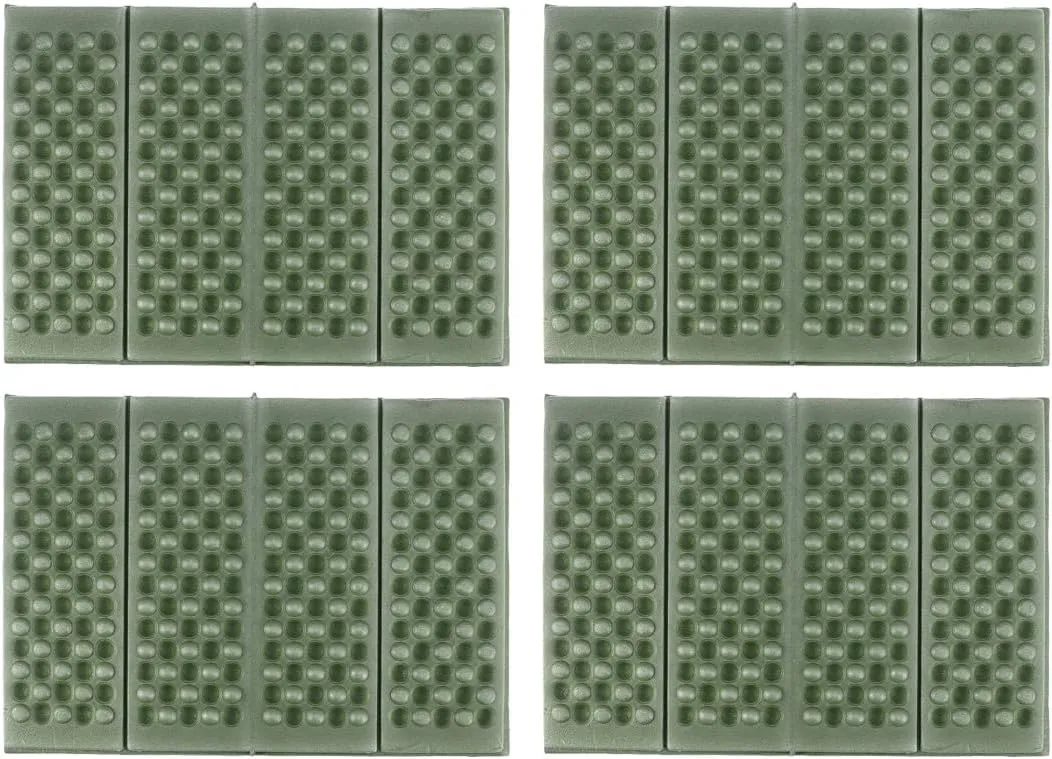 Sosoport 4PCS Waterproof Folding Xpe Pads Mat for Camping and Picnics Heat and Cold Resistant Cushion with Storage Bag Ideal for Outdoor Activities (Green)