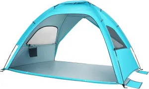 Sosoport Large Portable Folding Beach Tent with Double Doors UV Protection Sun Shade Canopy for Family Camping Lightweight and Easy to Store for Hiking and Outdoor Activities