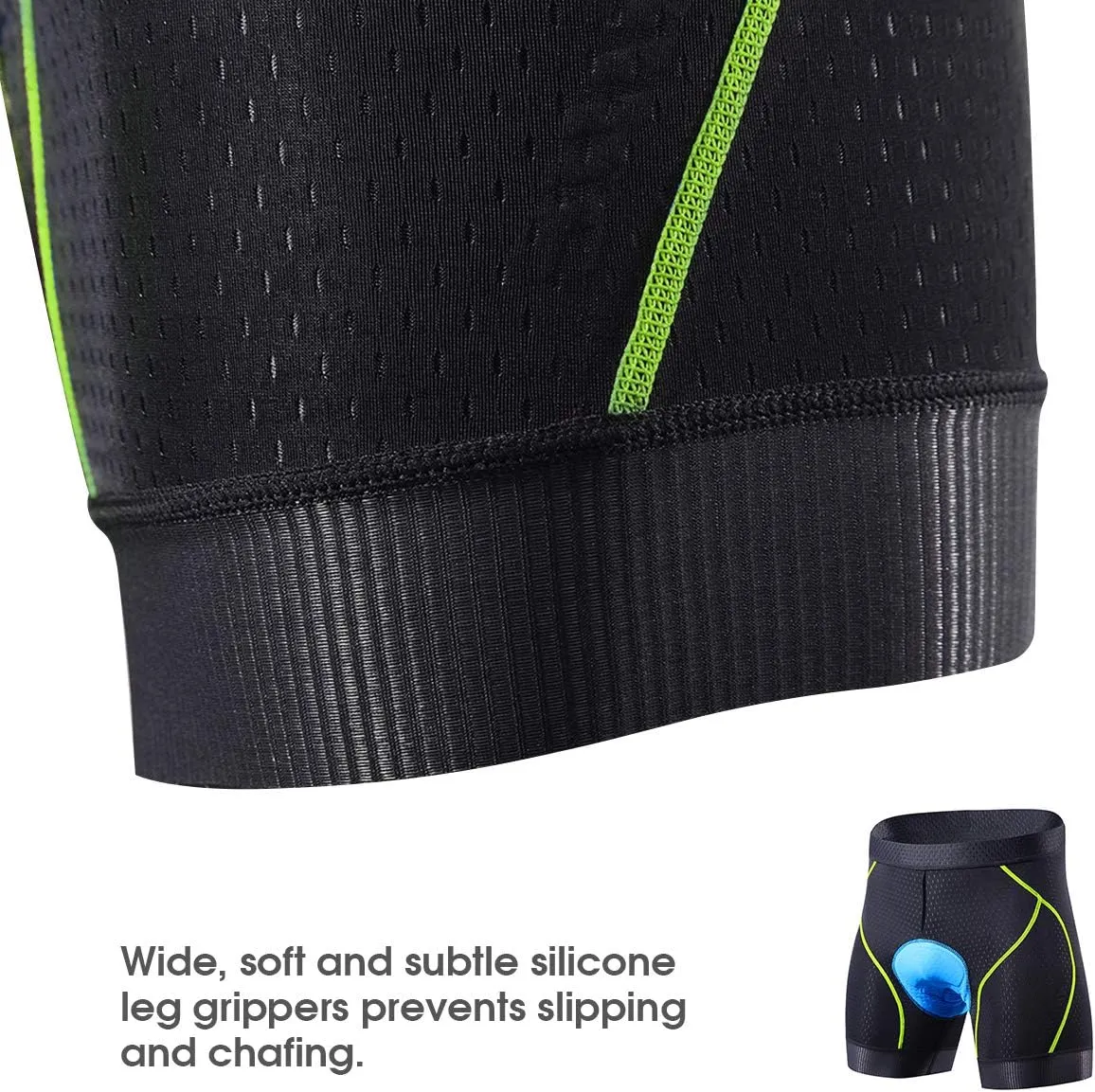 Souke Sports Men's Cycling Underwear Shorts 4D Padded Bike Bicycle MTB Liner Shorts with Anti-Slip Leg Grips