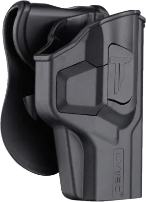 Springfield XD Compact Holsters, OWB Holster for Springfield Armory XD-9 4" / XD-40 4" / HS2000 - Index Finger Released | Adjustable Cant | Autolock | Outside Waistband Carry | Matte Finish -RH Black