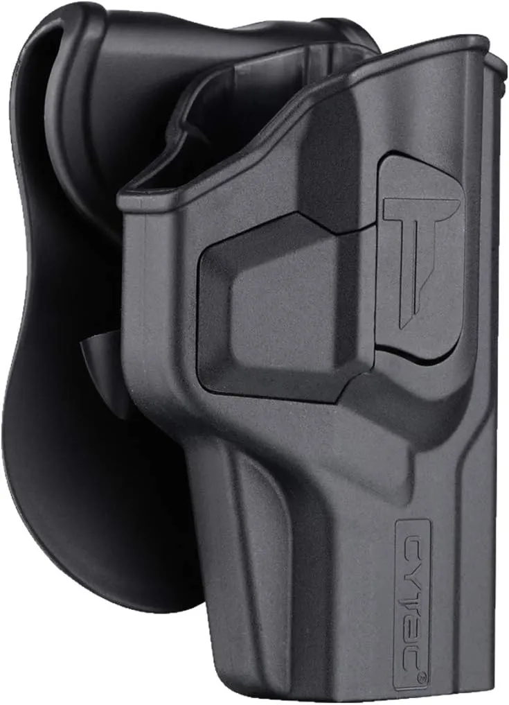 Springfield XD Compact Holsters, OWB Holster for Springfield Armory XD-9 4" / XD-40 4" / HS2000 - Index Finger Released | Adjustable Cant | Autolock | Outside Waistband Carry | Matte Finish -RH Black