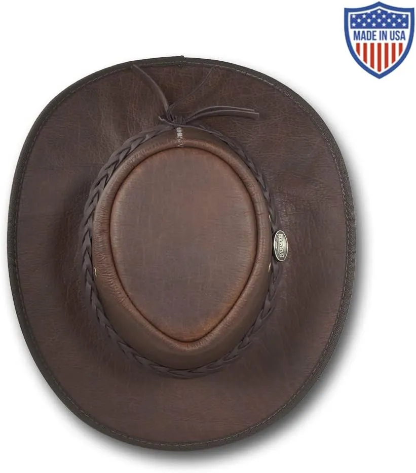Squashy Bison Leather Hat - Item 1085