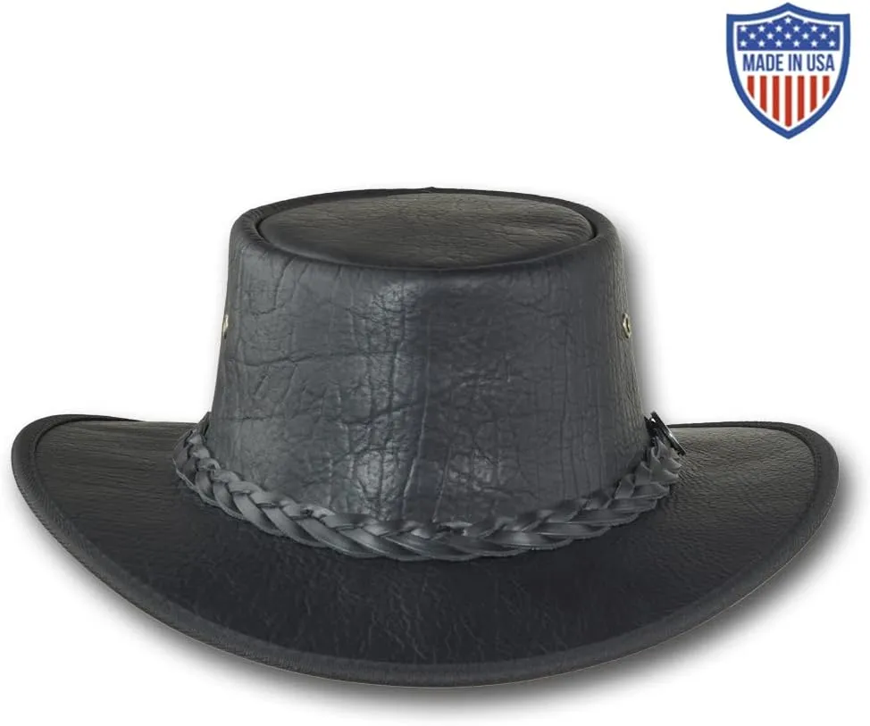 Squashy Bison Leather Hat - Item 1085