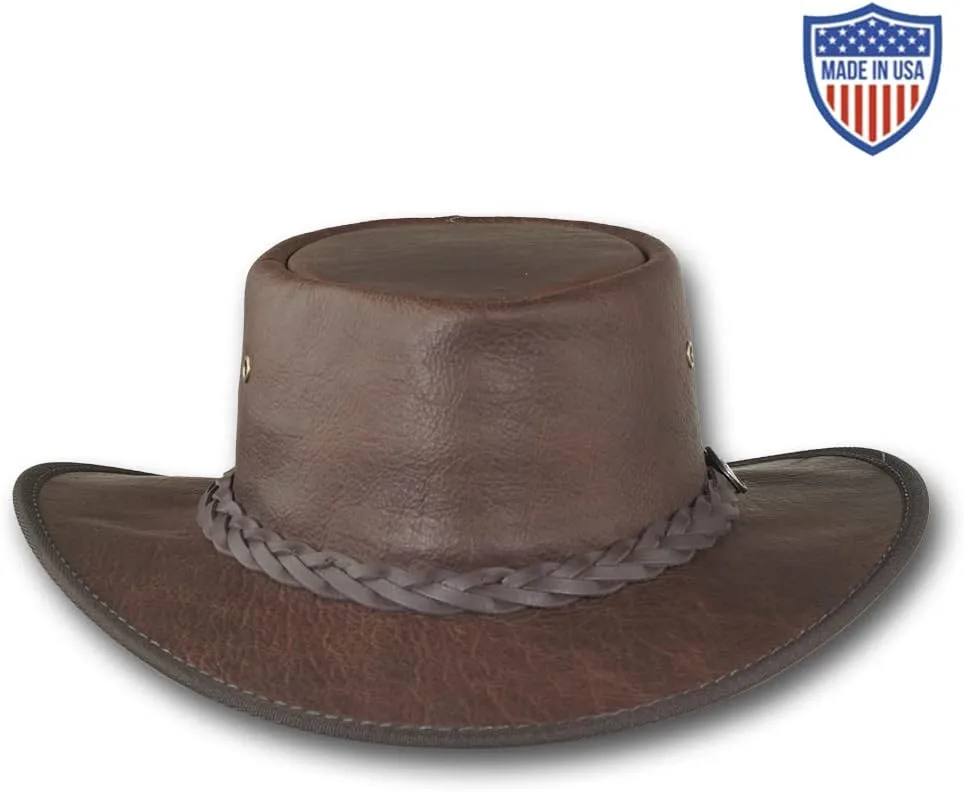 Squashy Bison Leather Hat - Item 1085