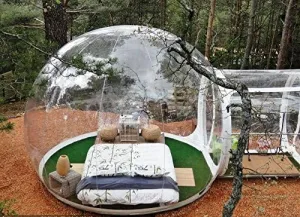 Stagerinflatables Inflatable Bubble House Tent with One Tunnel for Family Camping Outdoor Activities Holidays Clear Transparent 1 per Package (Ball Size:3m)