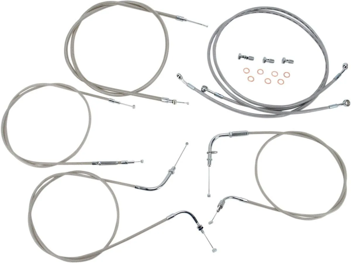 Stainless Handlebar Cable and Line Kit for 12"-14" Bars BA-8048KT-12