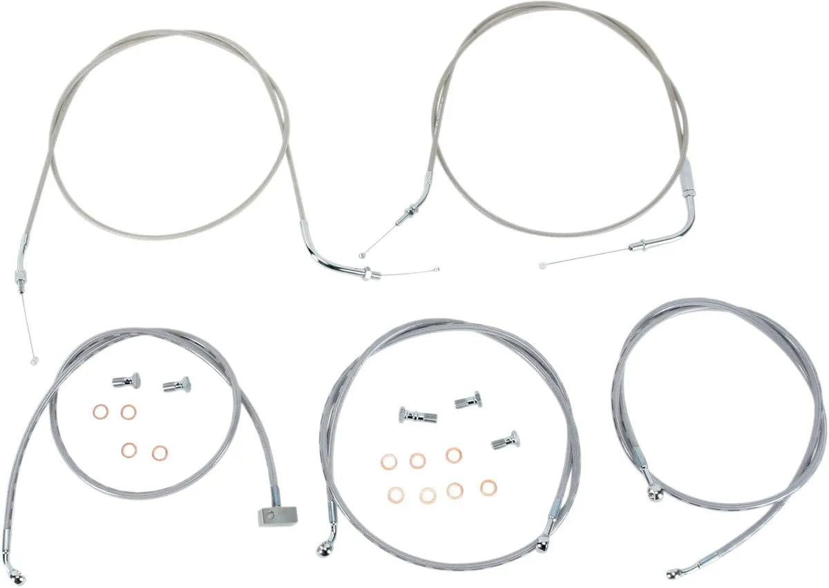 Stainless Handlebar Cable and Line Kit for 15"-17" Bars BA-8059KT-16