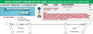 Stainless Quick Attach� Lifeline Kits for 3/16" Wire, Boat Lifeline, Sailboat Lifeline, Boat Rigging, Sailboat Rigging (Rig a Lifeline in Minutes)