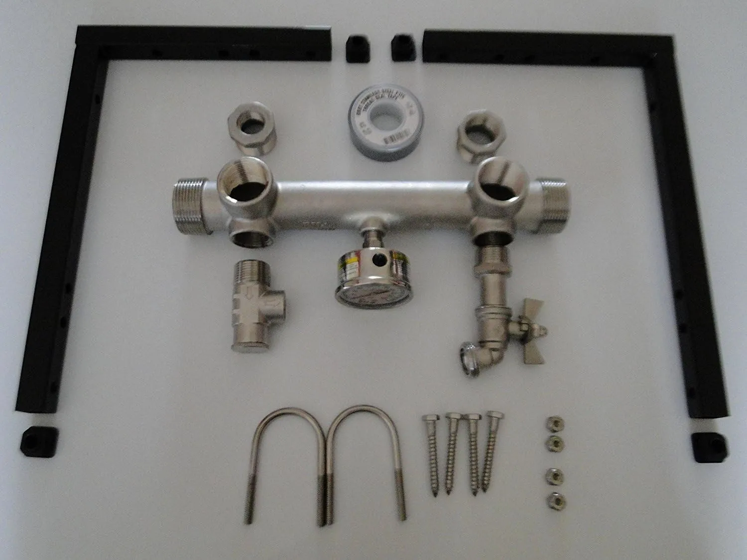 STAINLESS STEEL CONSTANT PRESSURE TANK TEE VFD MANIFOLD KIT   WALL MOUNT BRACKETS BOSHART FOR GRUNDFOS CU301 FRANKLIN or GOULDS