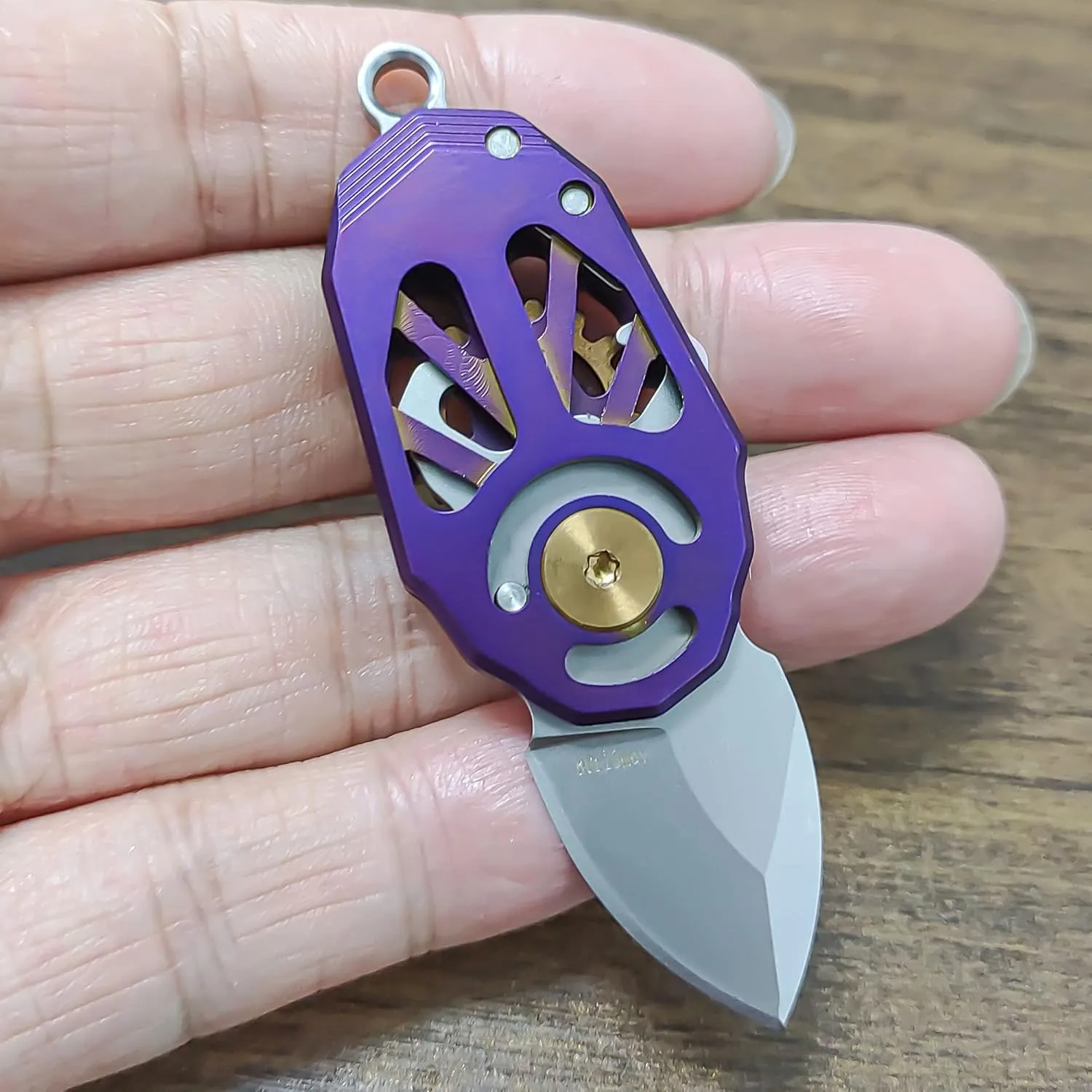 Stainless Steel Pocket Folding Knife EDC Outdoor Travel Everydaycarry EDC Gear,Purple
