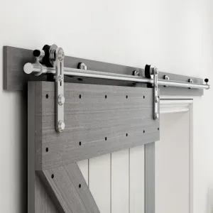 Stainless Steel Sliding Barn Door Hardware Kit CCJH Round-Shaped
