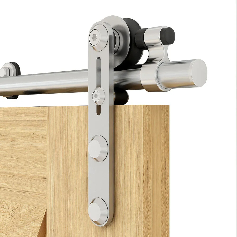 Stainless Steel Sliding Barn Door Hardware Kit CCJH Round-Shaped