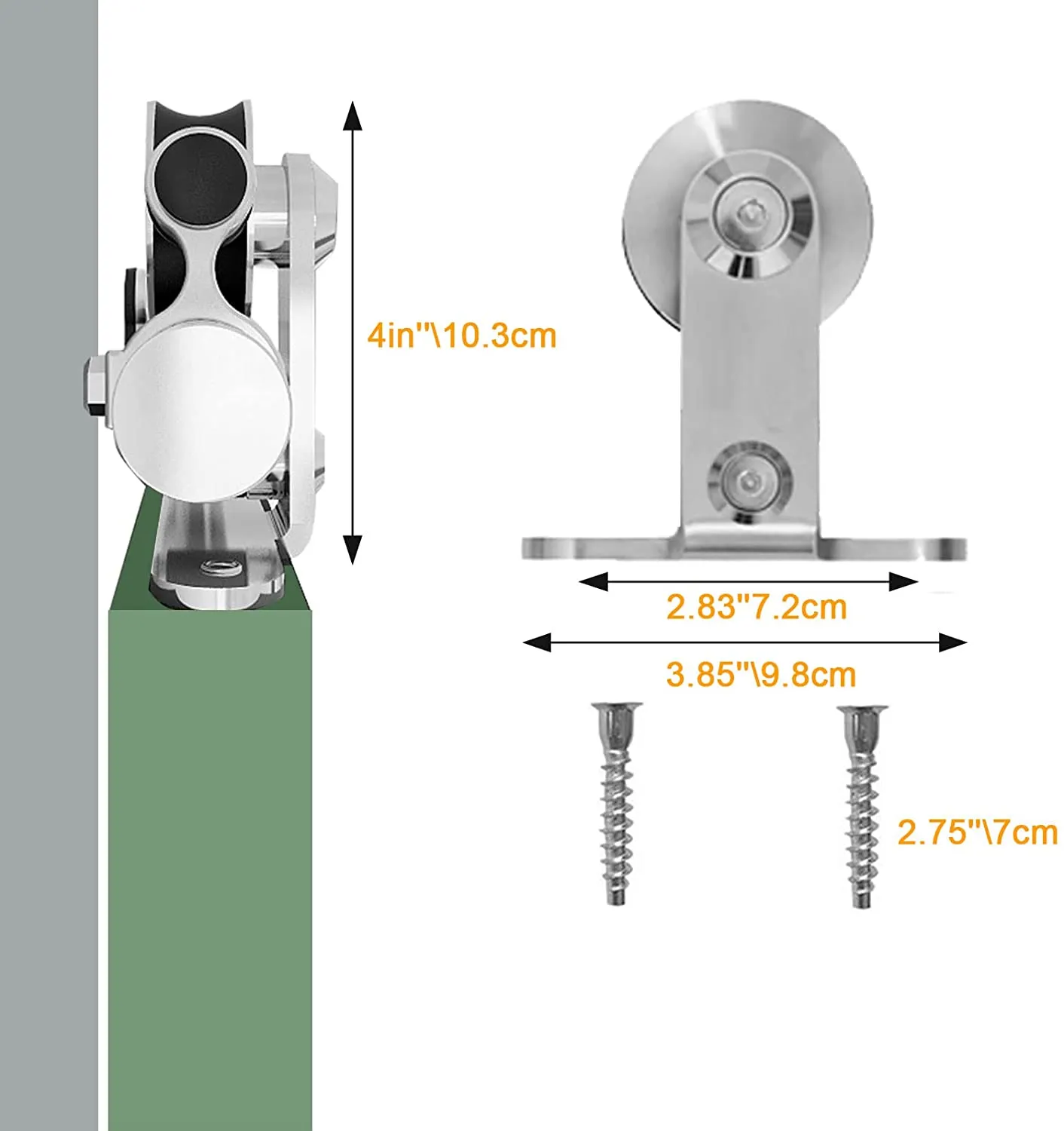 Stainless Steel Sliding Barn Door Hardware Kit CCJH T-Shaped