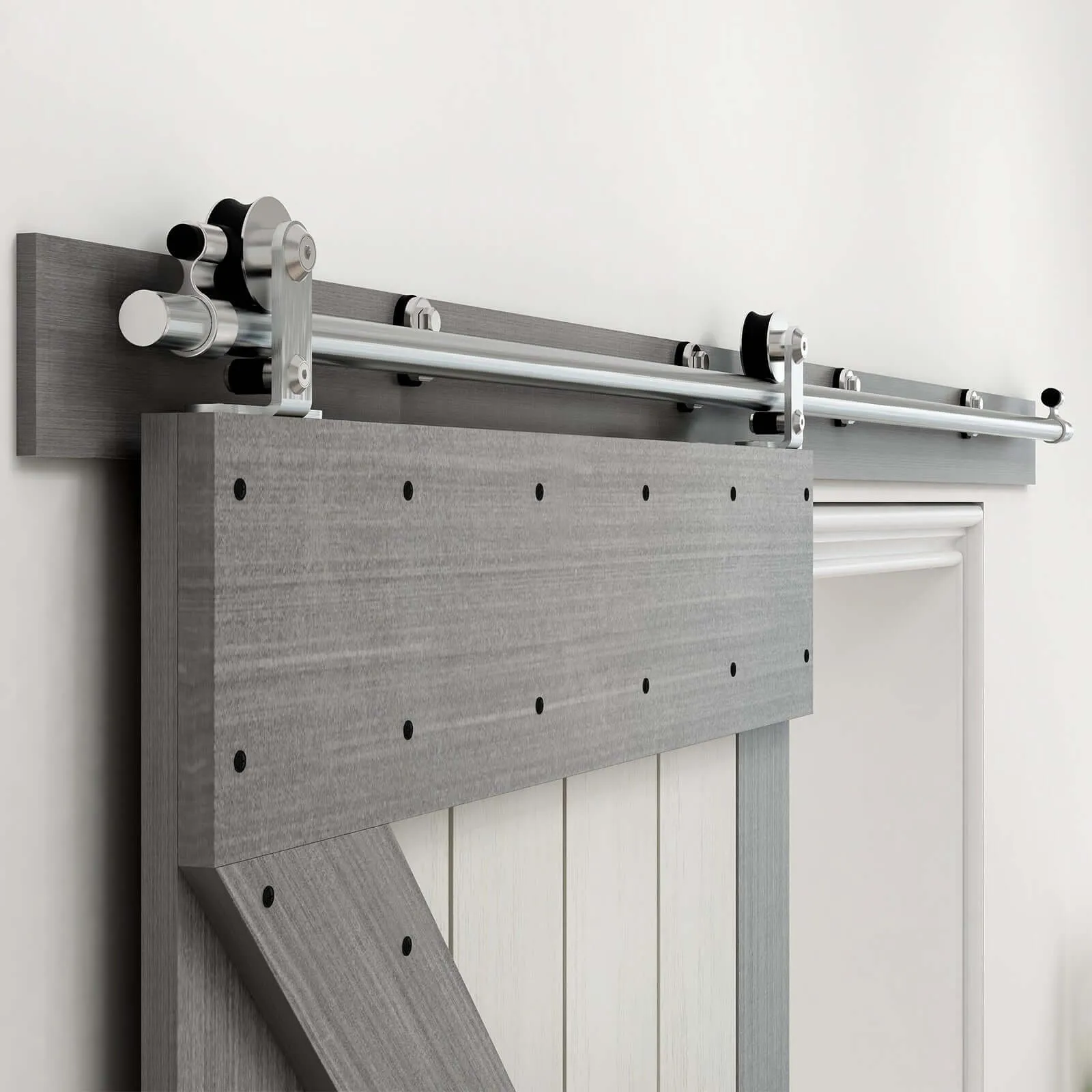 Stainless Steel Sliding Barn Door Hardware Kit CCJH T-Shaped