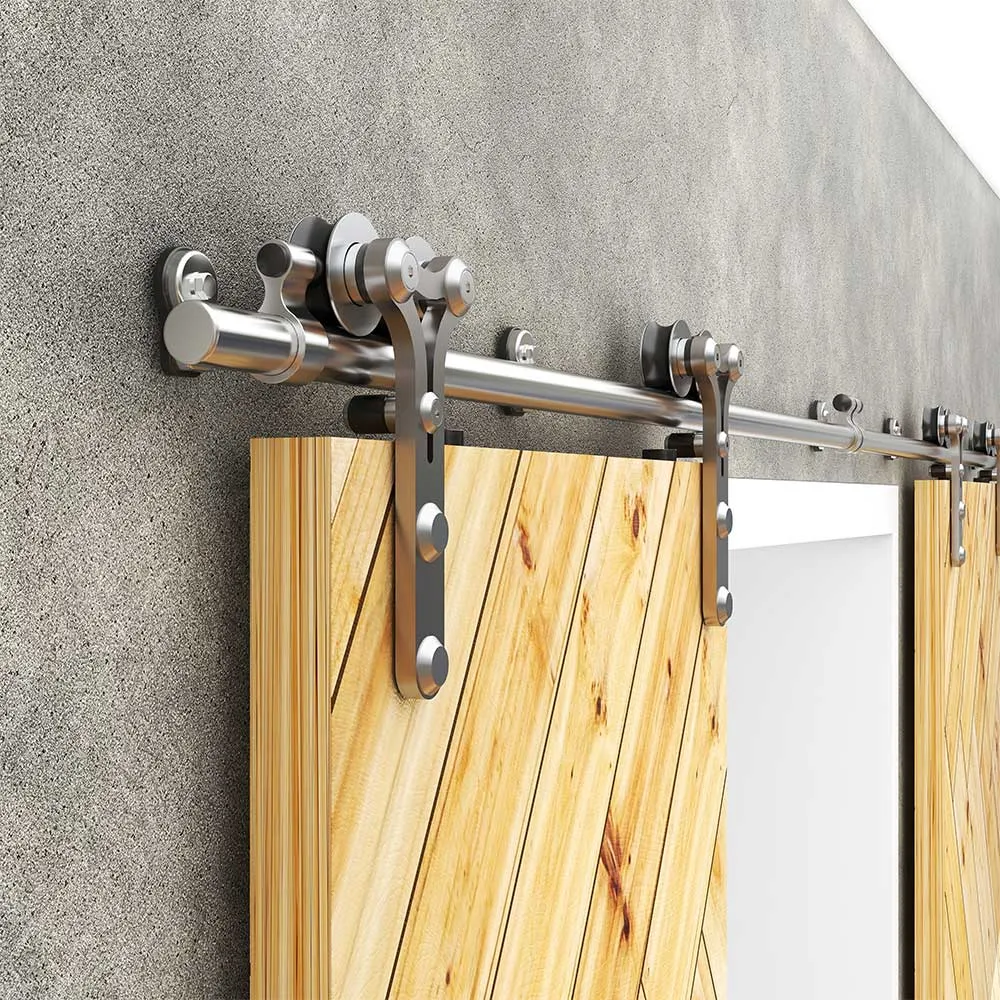 Stainless Steel Sliding Barn Door Hardware Kit CCJH T-Shaped