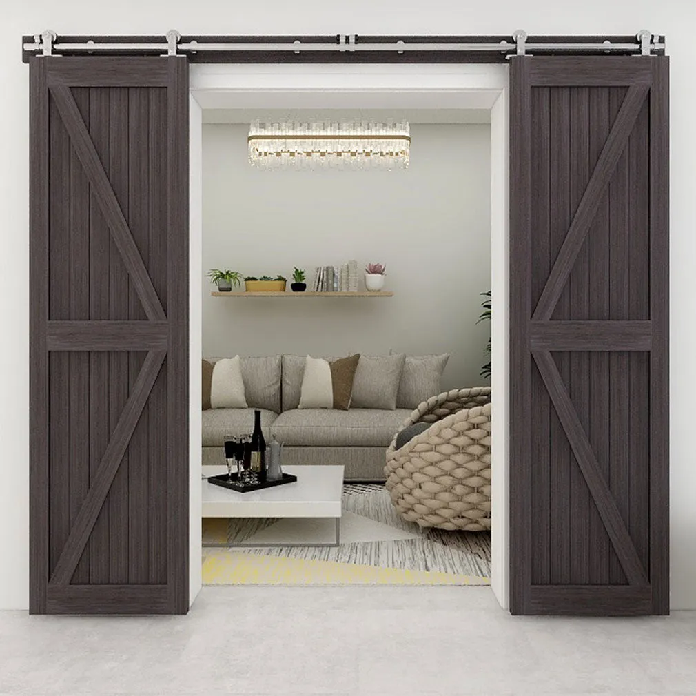 Stainless Steel Sliding Barn Door Hardware Kit CCJH T-Shaped