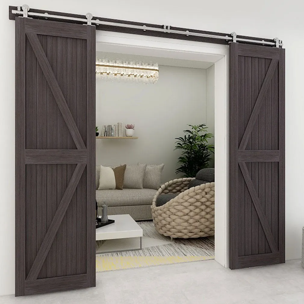 Stainless Steel Sliding Barn Door Hardware Kit CCJH T-Shaped