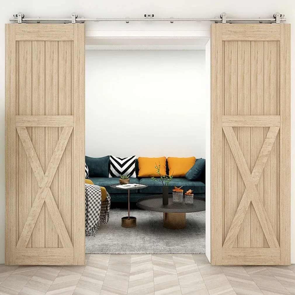 Stainless Steel Sliding Barn Door Hardware Kit CCJH T-Shaped