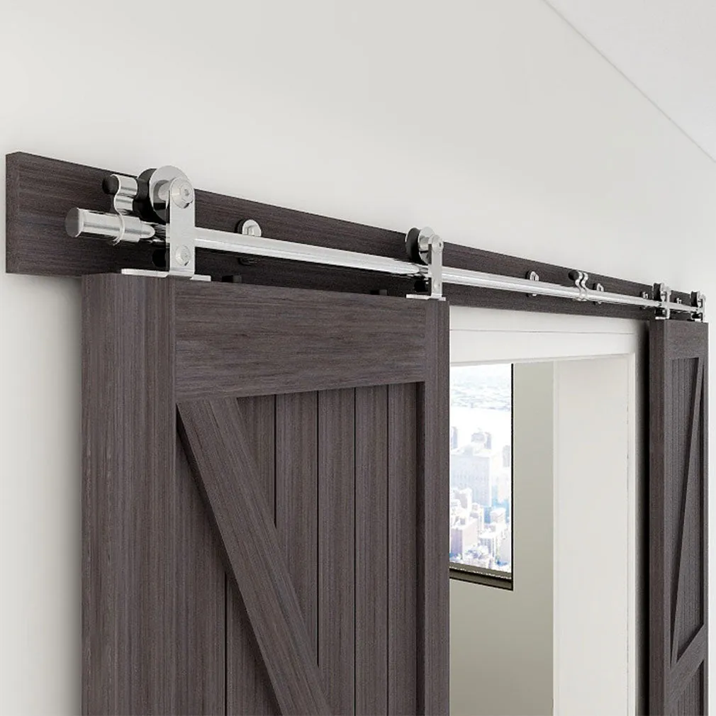 Stainless Steel Sliding Barn Door Hardware Kit CCJH T-Shaped