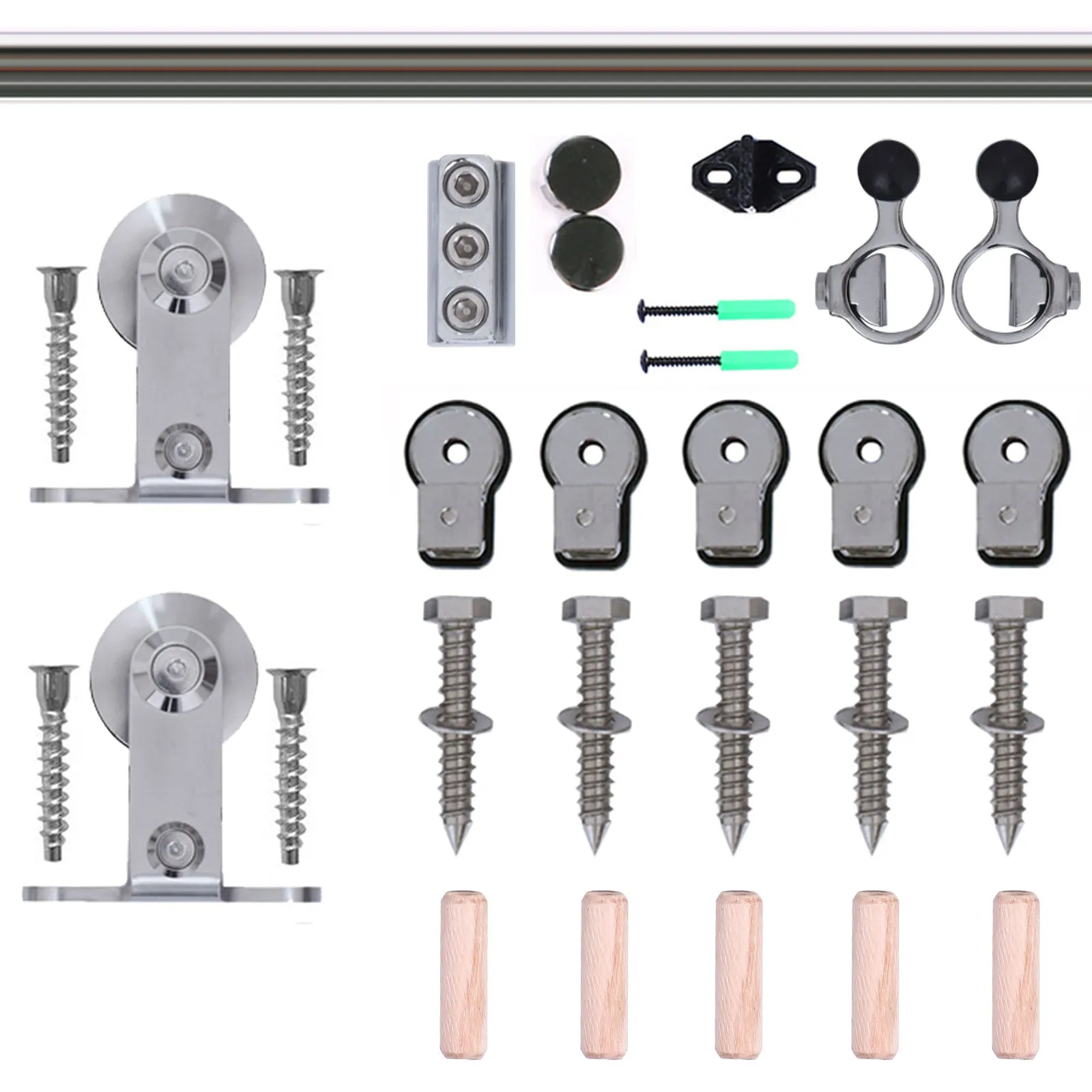 Stainless Steel Sliding Barn Door Hardware Kit CCJH T-Shaped