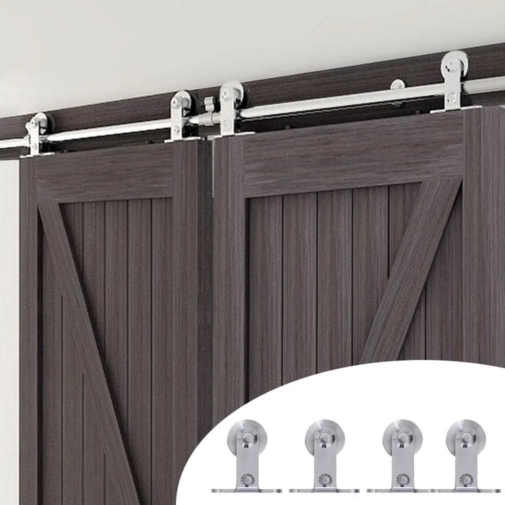Stainless Steel Sliding Barn Door Hardware Kit CCJH T-Shaped