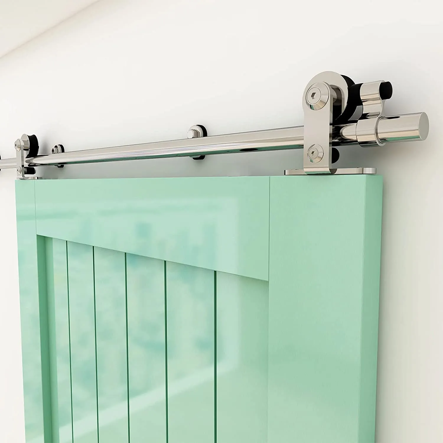 Stainless Steel Sliding Barn Door Hardware Kit CCJH T-Shaped